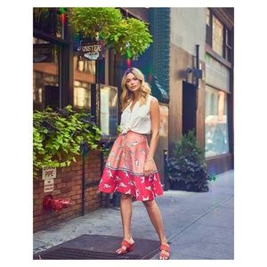 NWT, Anthropologie, Hutch Dalmation Dog Color Block Skirt